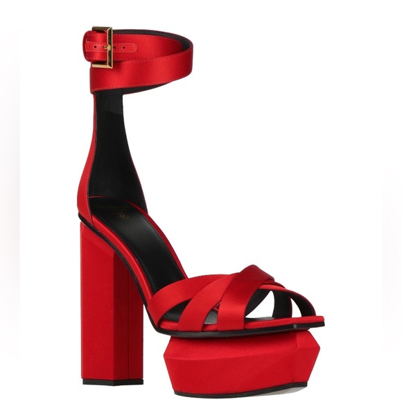 BALMAIN Ava Platform Sandals Heels New - Picture 3 of 15